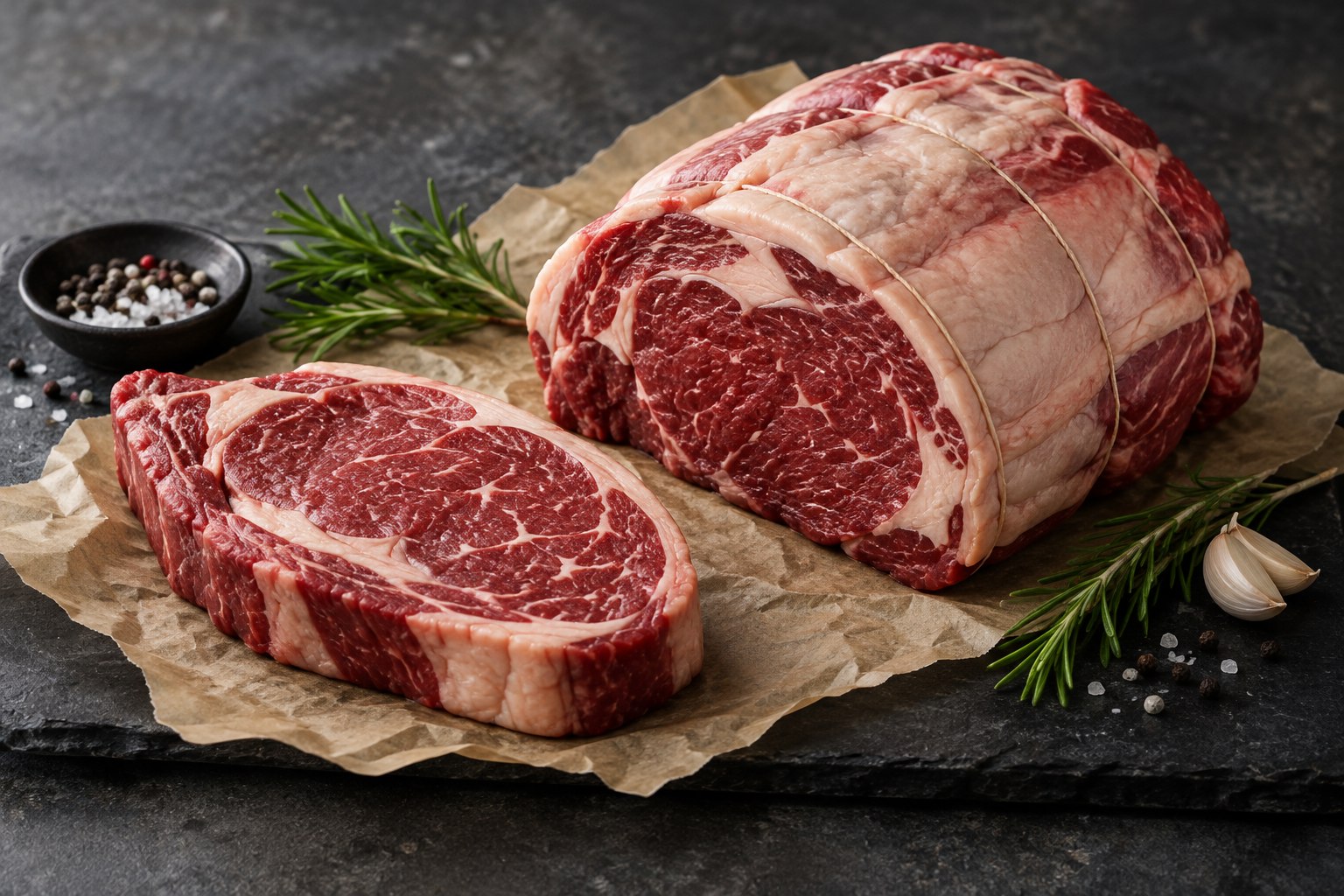 Cortes de carne de res sobre una mesa; imagen ilustrativa